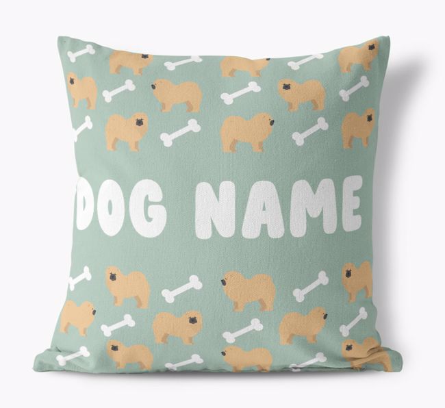 Bone Pattern: Personalised {breedFullName} Canvas Cushion 